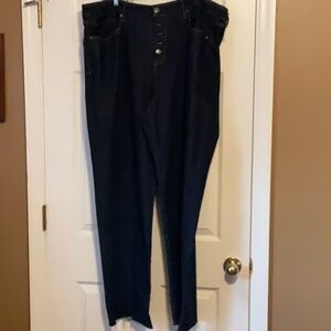 Ava & Viv High Rise Straight Stretch Dark Wash Button Fly Denim Jeans Size 20